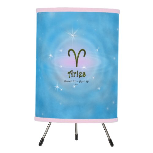 Aries Zodiac Sign U Pick Color Tripod Lamp