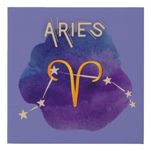 Aries Zodiac Sign Watercolor Constellation