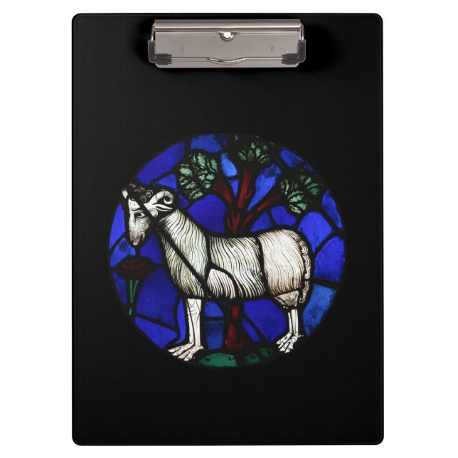 Aries Zodiac Stained Glass Notre-Dame de Paris Cb Clipboard (Front)