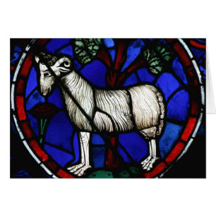 Aries Zodiac Stained Glass Notre-Dame de Paris GC Cards