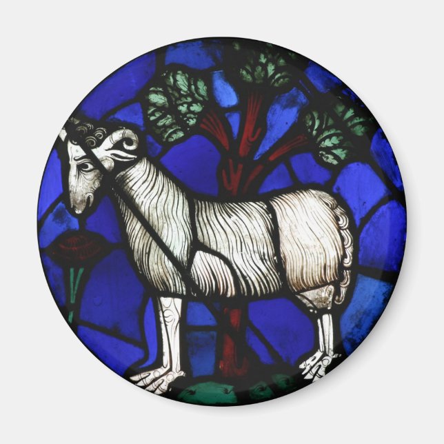 Aries Zodiac Stained Glass Notre-Dame de Paris Mag Magnet (Front)