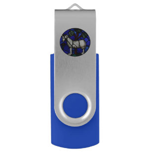 Aries Zodiac Stained Glass Notre-Dame de Paris USB Flash Drive