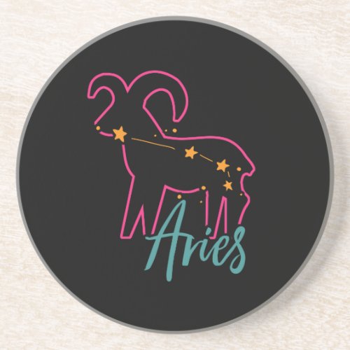 Aries Zodiac Star Sign Astrology Birthday Gift Coaster