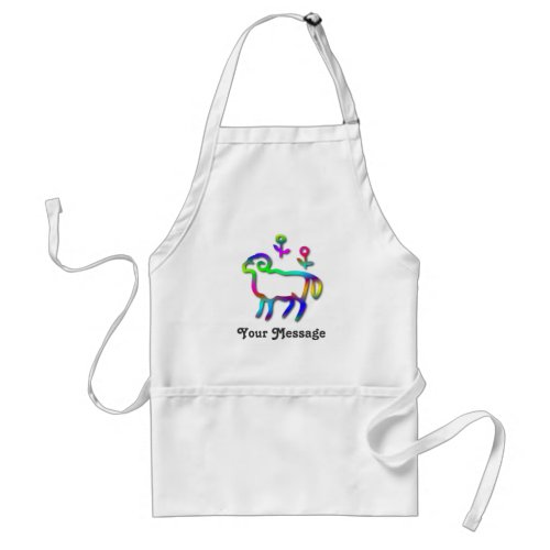 Aries Zodiac Star Sign Color Line Adult Apron