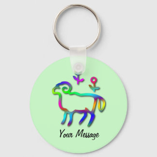 Aries Zodiac Star Sign Color Line Keychain