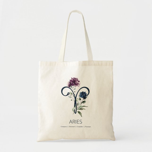 Aries Zodiac Star Sign Tote Bag (Front)