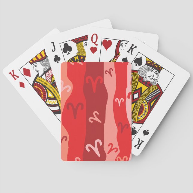 Aries Zodiac Stripes Poker Cards (Back)