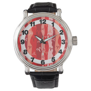 Aries Zodiac Stripes Watch