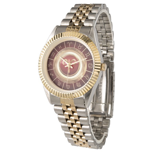 Aries Zodiac Symbol And The Horoscope Wheel Watch (Angled)
