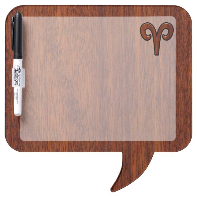 Aries Zodiac Symbol Brown Mahogany like print Dry-Erase Board (Front)