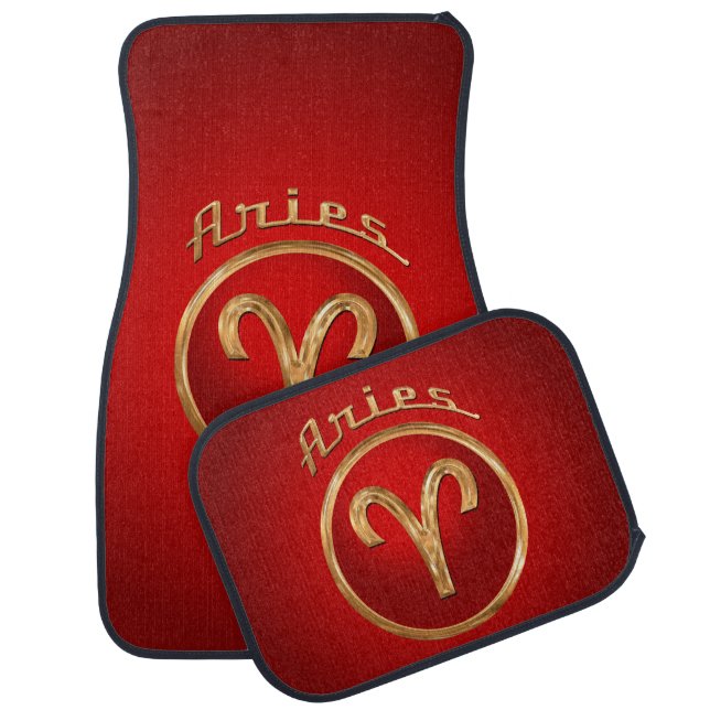 Aries Zodiac Symbol Car Floor Mat (Set)