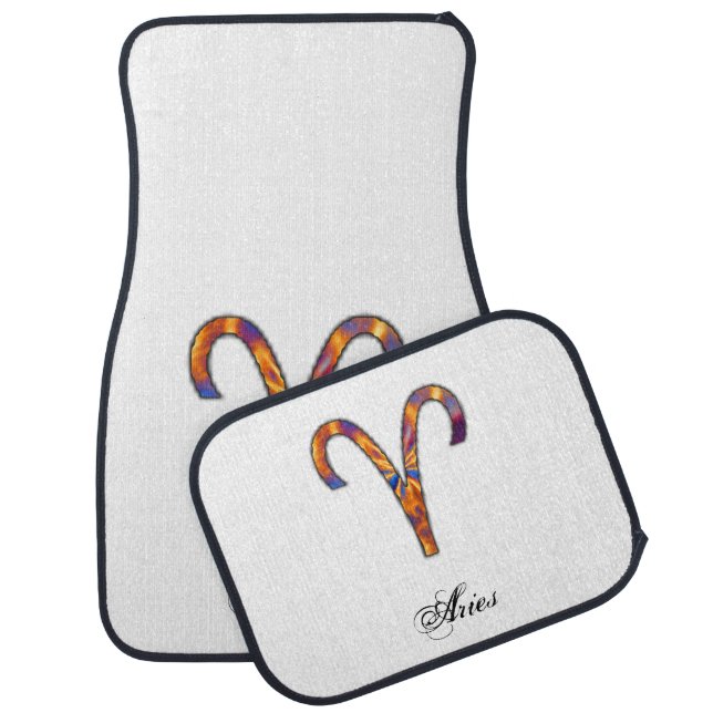 Aries Zodiac Symbol Element by Kenneth Yoncich Car Mat (Set)