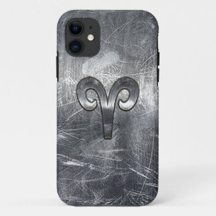 Aries Zodiac Symbol in Grunge Distressed Style iPhone 11 Case
