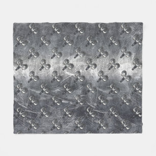 Aries Zodiac Symbol in Grunge Distressed Style Fleece Blanket