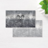 Aries Zodiac Symbol in Silver Distressed Style (Desk)