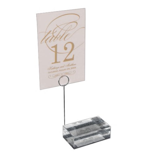Aries Zodiac Symbol in Silver Distressed Style Table Number Holder
