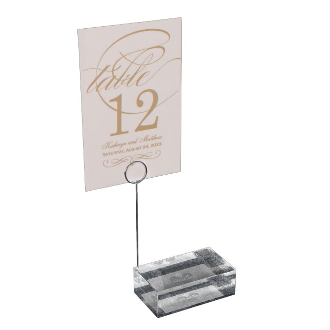 Aries Zodiac Symbol in Silver Distressed Style Table Number Holder (Corner)