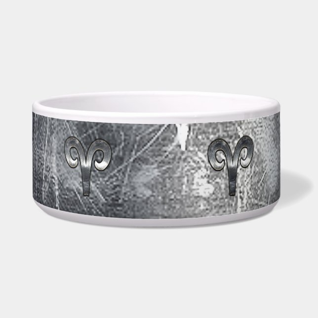 Aries Zodiac Symbol Industrial Style Bowl (Front)