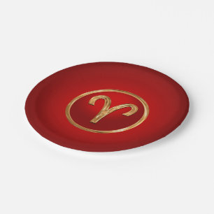 Aries Zodiac Symbol Paper Plates