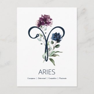 Aries Zodiac Symbol Postcard