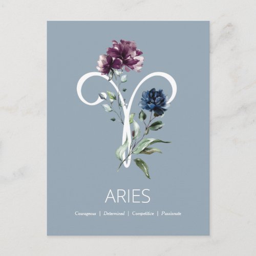 Aries Zodiac Symbol Postcard