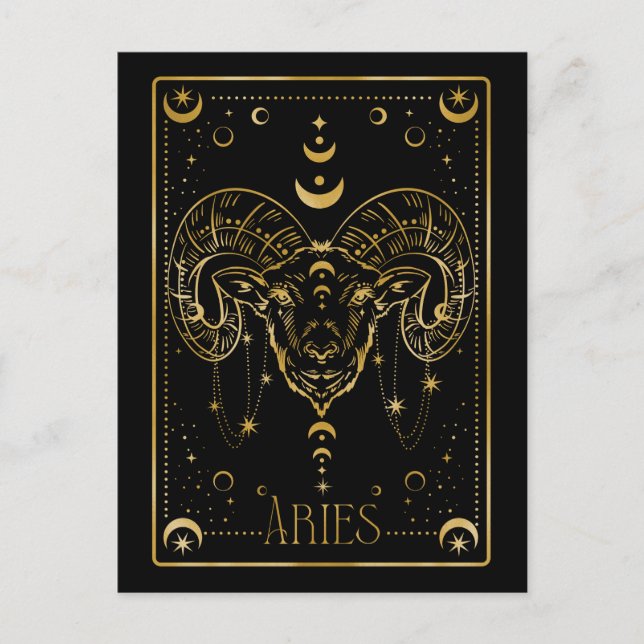 Aries zodiac symbol postcard (Front)