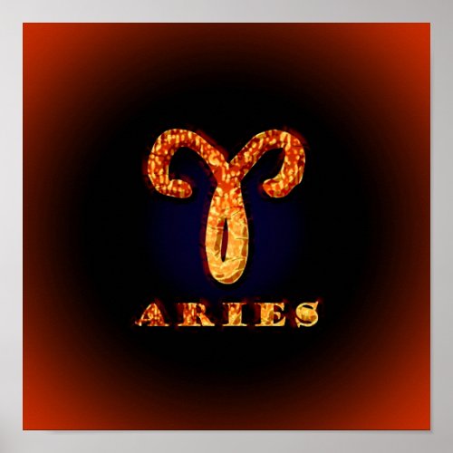 Aries Zodiac Symbol Poster