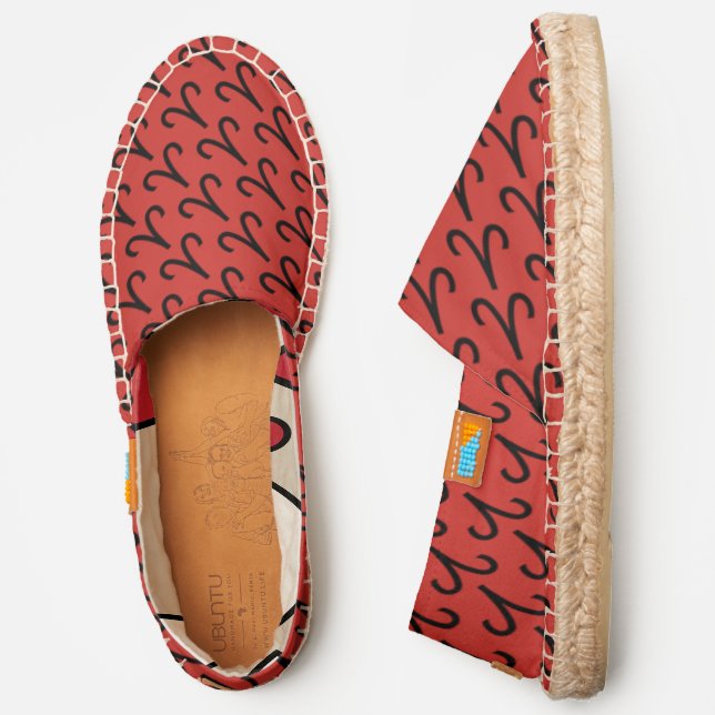 Aries Zodiac Symbol Standard by Kenneth Yoncich Espadrilles (Side)