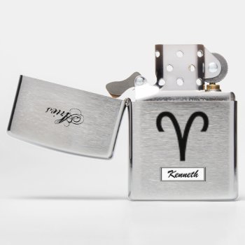 Aries Zodiac Symbol Standard By Kenneth Yoncich Zippo Lighter by KennethYoncich at Zazzle