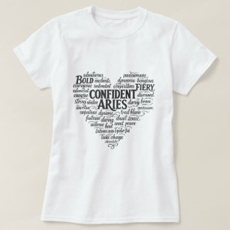 Aries Zodiac T-Shirt for Women | Word Cloud Design