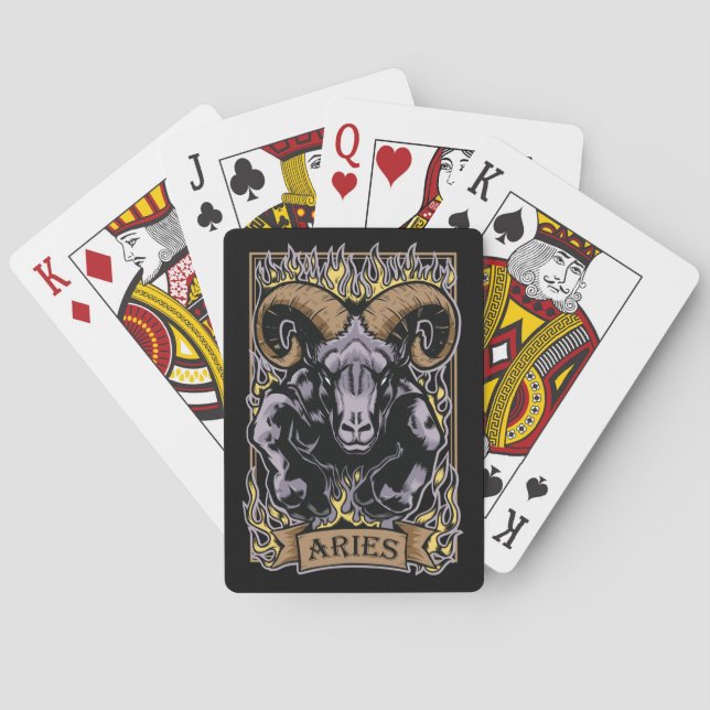 Aries Zodiac The Ram Sun Sign Poker Cards (Back)