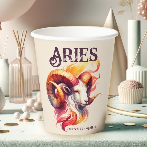 Aries Zodiac Themed Birthday Party Paper Cups