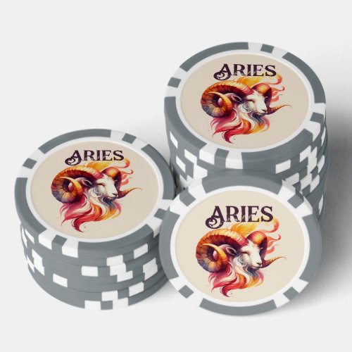 Aries Zodiac Themed Birthday Party Poker Chips