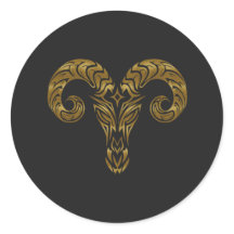 Aries Zodiac - Tribal Gold