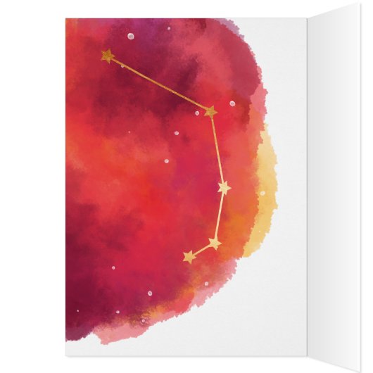 Aries Zodiac Watercolour Artistry Card (Inside (Left))