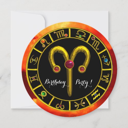 ARIESZODIACAL SIGNSZODIAC BIRTHDAY PARTY INVITES