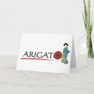 Arigato Lady Letterpress Thank You Card