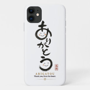 Arigatou Japanese Calligraphy iPhone Case
