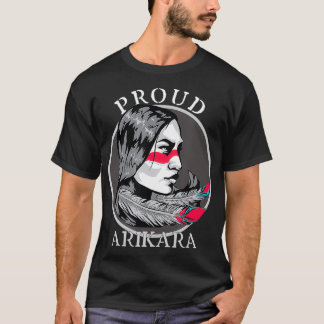 Arikara American Indian Tribe Warrior Girl Feather T-Shirt