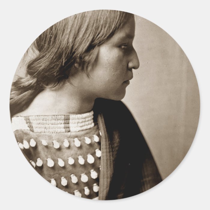 Arikara girl Native American Indian portrait Sticker