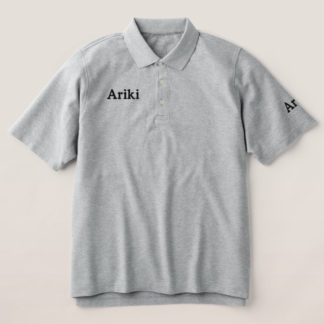 Ariki Mens Embroidered Name, Polo Shirt (Design Front)