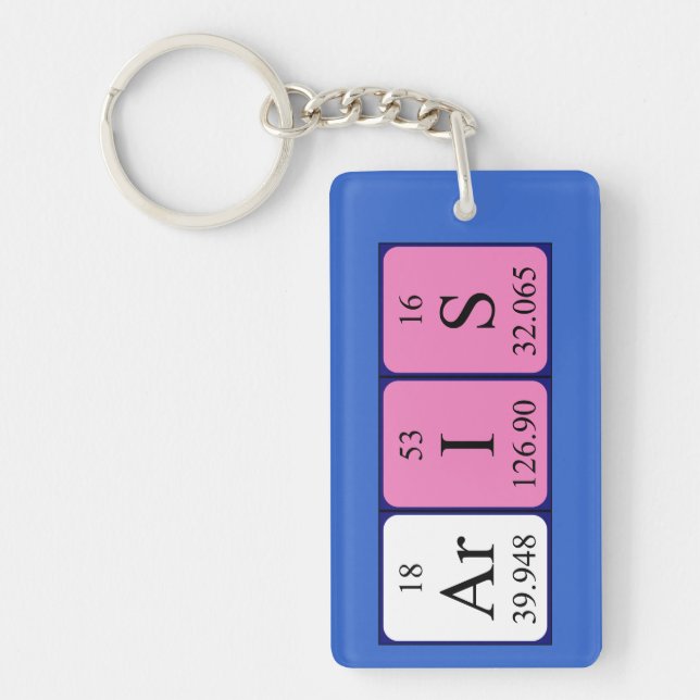 Aris periodic table name keyring (Front)