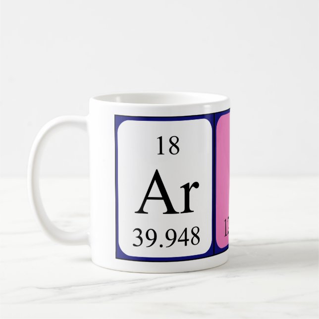Aris periodic table name mug (Left)