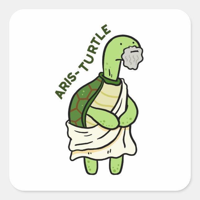 Aris-turtle Turtle Philosophy Pun Sticker (Front)
