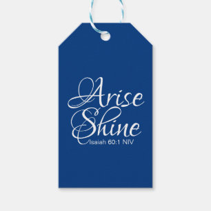 Arise and Shine Christian Bible Verse Blue Gift Tags