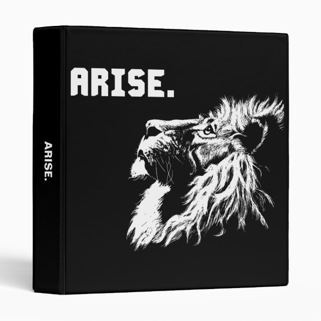 ARISE - Lion Motivational 3 Ring Binder (Front/Spine)