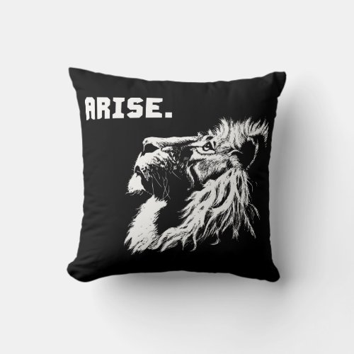 ARISE _ Lion Motivational Throw Pillow