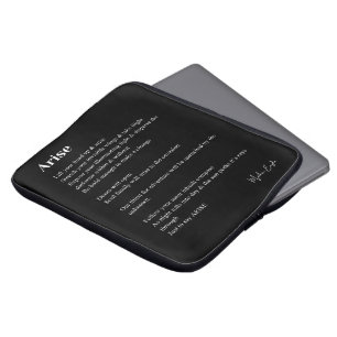 Arise poem poetry black white laptop sleeve