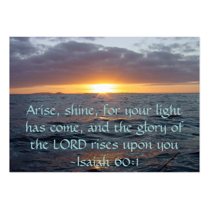 Arise Shine   Isaiah 601 Tract Cards / Business Card Templates