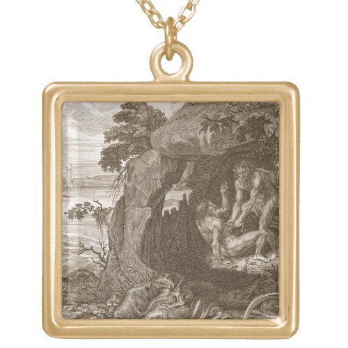 Aristeus Compels Proteus to Reveal his Oracles 17 Gold Plated Necklace